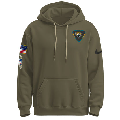 Jacksonville Jaguars Olive 2025 Salute to Service Hoodie