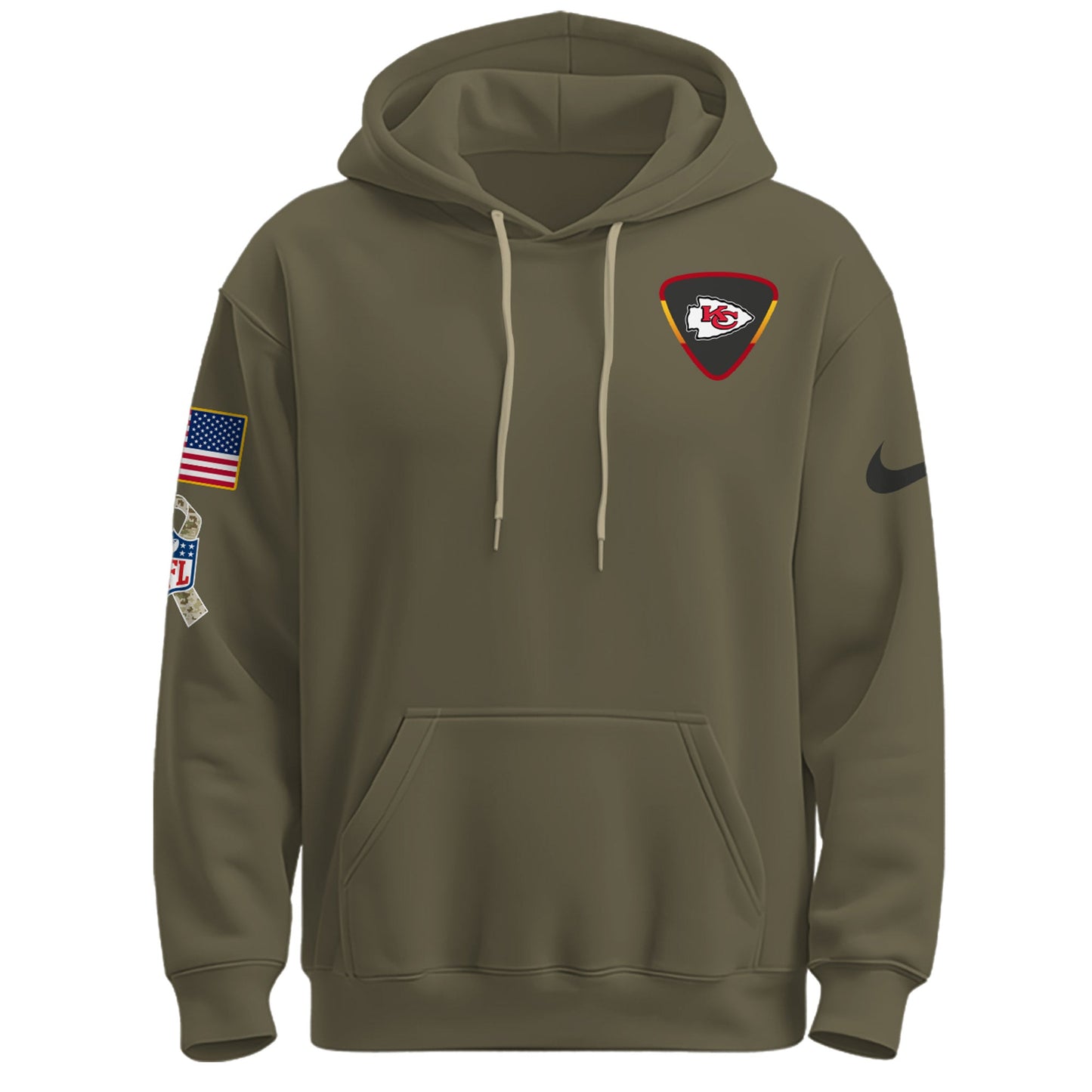 Kansas City Chiefs Olive 2025 Salute to Service Hoodie