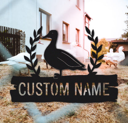 Custom Duck Sign,Duck Coop Sign,Duck Farm Sign,Personalized Family Name Sign, Last Name Sign,Duck Gifts for Dad,Duck Farmhouse Decor1