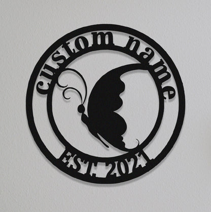 Custom Butterfly Sign, Farm Sign, Personalized Garden Sign