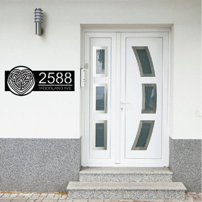 Celtic Cross Heart Metal House Number Sign | Irish Address Sign | Modern Address | Address Sign | Address Numbers | Address Plaque
