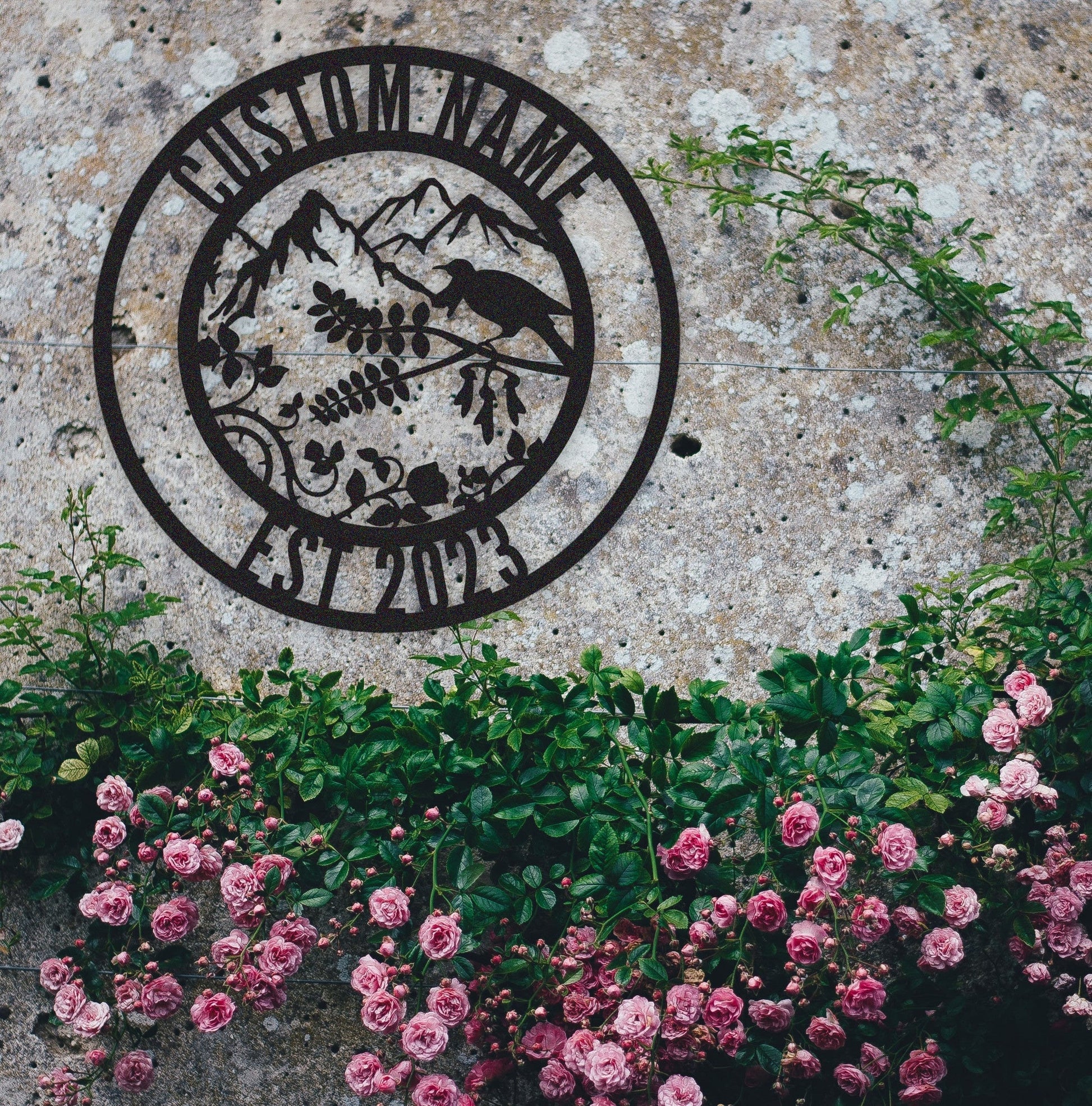 Custom Bird Mountain Sign,Bird Wall Art,Garden Wall Decor,Indoor Decor,Room Decoration,Housewarming Gift,Family Name Sign,Last Name Sign,