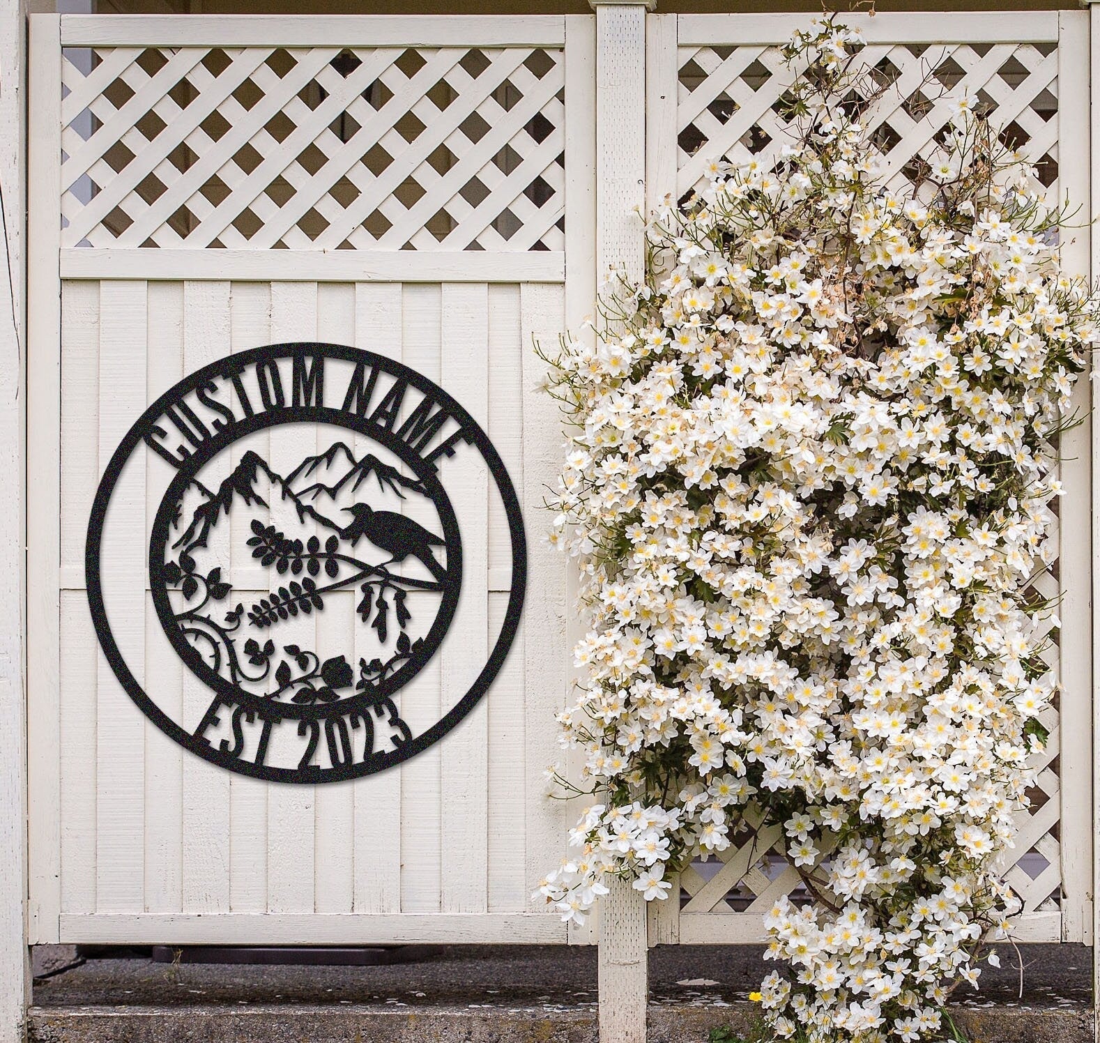 Custom Bird Mountain Sign,Bird Wall Art,Garden Wall Decor,Indoor Decor,Room Decoration,Housewarming Gift,Family Name Sign,Last Name Sign,