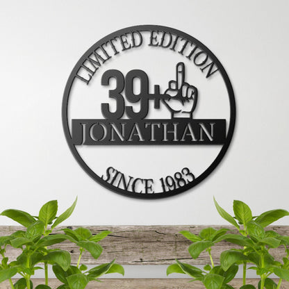 40th Birthday Gift For Him, Personalized Metal Sign, Birthday Monogram, Funny Gift For Husband, Dad, Boyfriend, Custom Name Monogram Sign