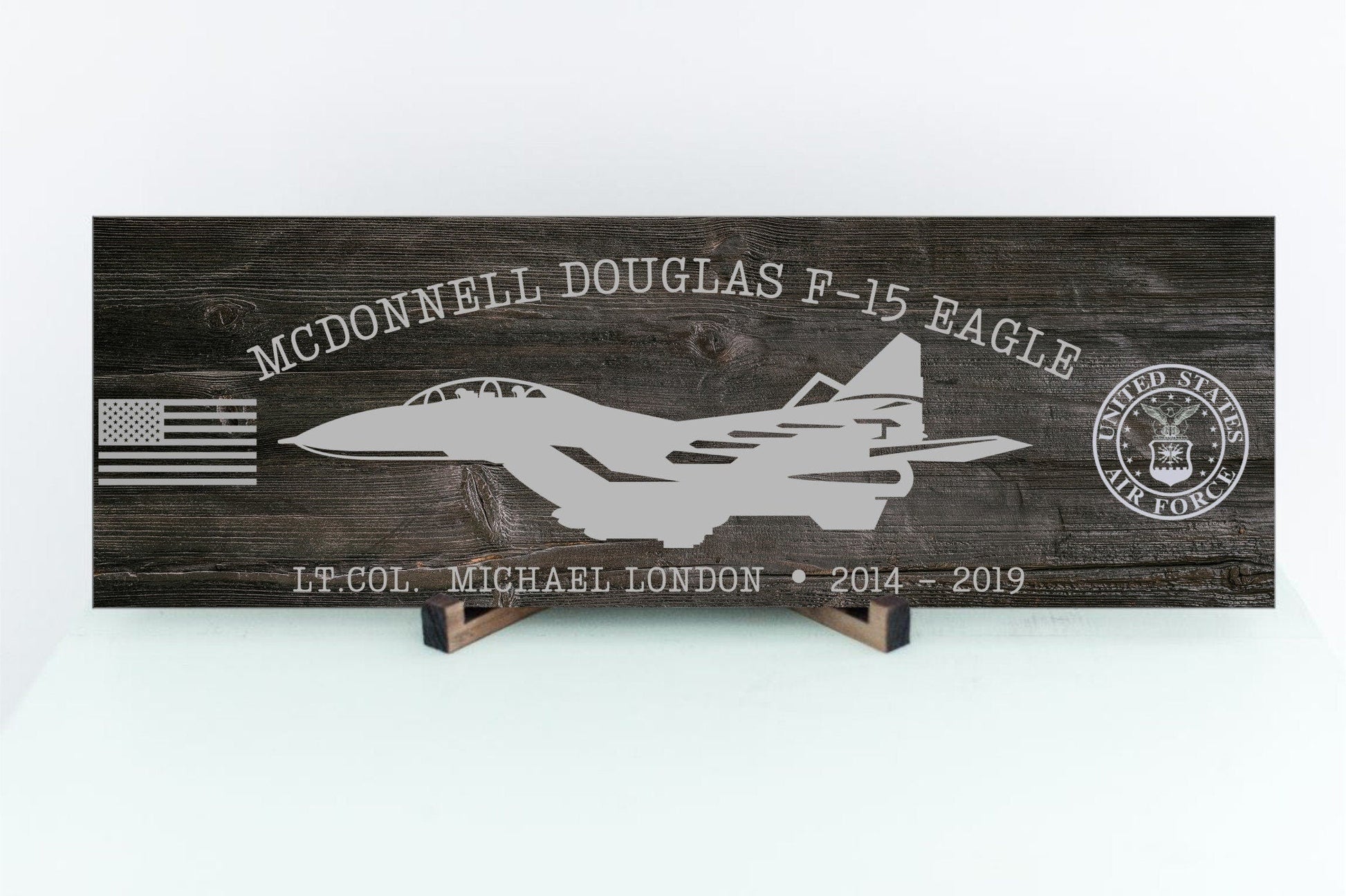 Air Force Veteran Wood Sign, Veterans Gift, Airforce Gifts For Men, Fathers Day Gift For Veteran Dad, Fighter Aircraft Sign, Personalized