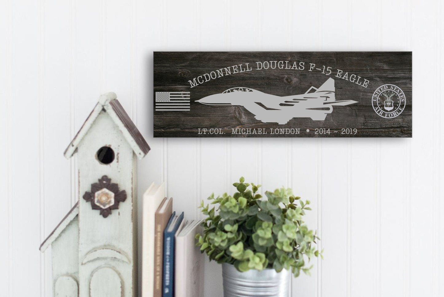 Air Force Veteran Wood Sign, Veterans Gift, Airforce Gifts For Men, Fathers Day Gift For Veteran Dad, Fighter Aircraft Sign, Personalized