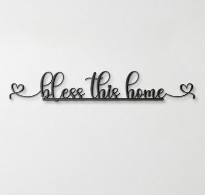 Bless This Home Metal Decor, Large Bless Our Home Sign, Housewarming Gift, New Home Gift, Wall Hanging Metal Art, Bless This Home Wall Art