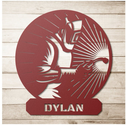 Custom Metal Welder Sign, Sign For Welder, Personalized Gift For Dad, Father's Day Gift, Gift For Welder, Metal Welding Sign, Metal Gift