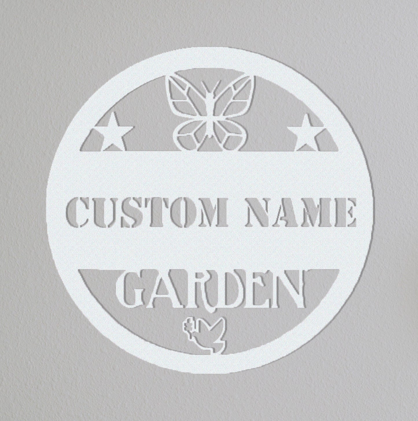 Custom Garden Sign,Butterfly Sign,Garden Wall Art,Family Garden Sign, Birds Sign,Gate Decor,Personalized Garden Sign Name