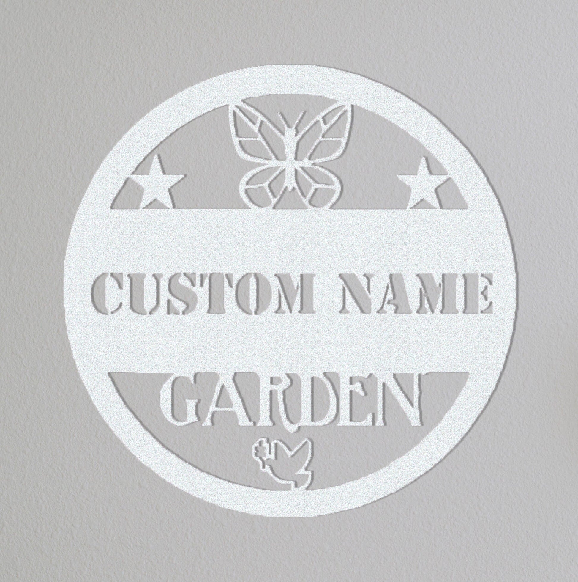 Custom Garden Sign,Butterfly Sign,Garden Wall Art,Family Garden Sign, Birds Sign,Gate Decor,Personalized Garden Sign Name