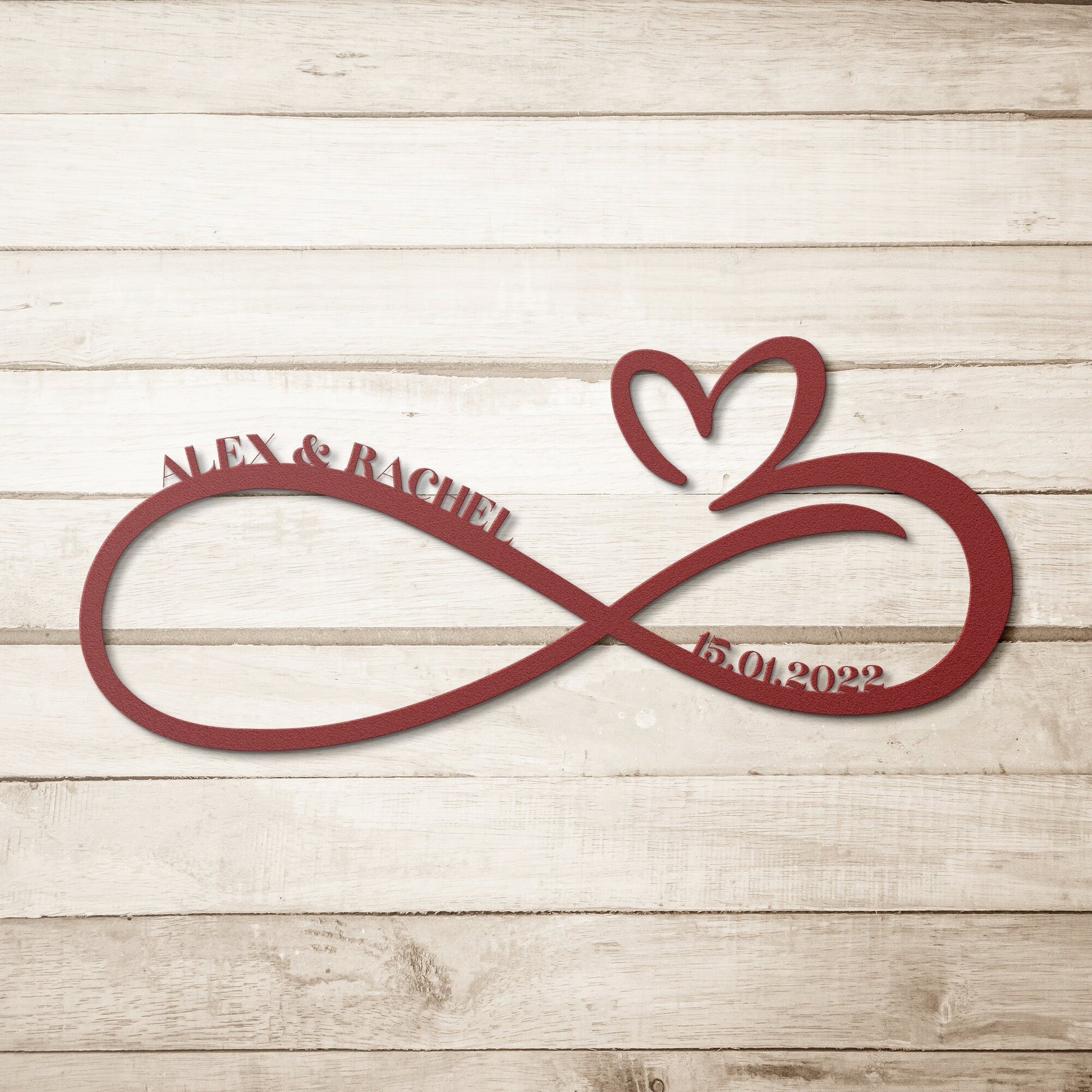 Custom Infinity Heart Sign, Couples Ornament, Valentines Day Gift for Couples, Gift from Groom to Bride, Custom Couples Gift