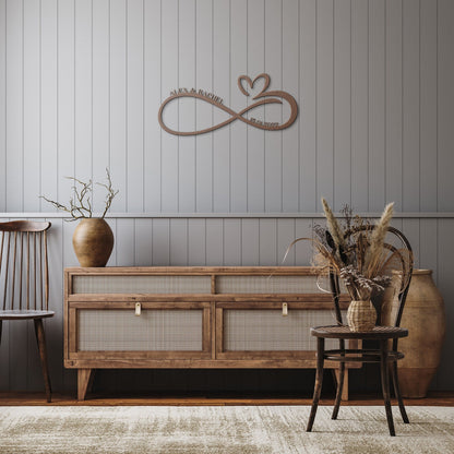 Custom Infinity Heart Sign, Couples Ornament, Valentines Day Gift for Couples, Gift from Groom to Bride, Custom Couples Gift