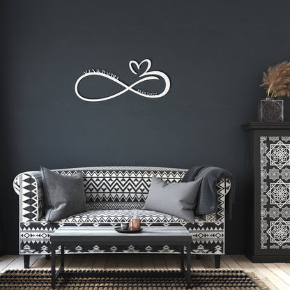 Custom Infinity Heart Sign, Couples Ornament, Valentines Day Gift for Couples, Gift from Groom to Bride, Custom Couples Gift