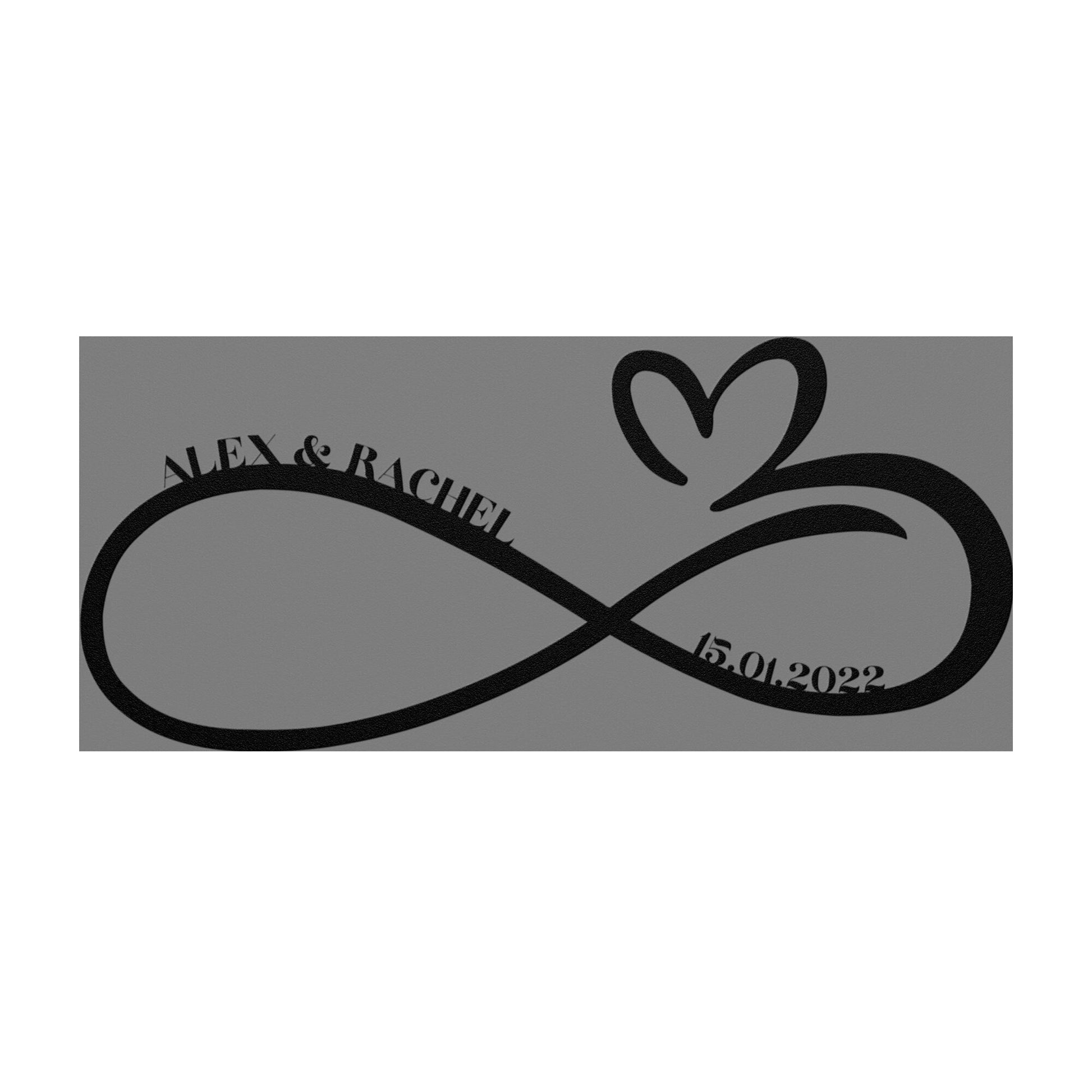 Custom Infinity Heart Sign, Couples Ornament, Valentines Day Gift for Couples, Gift from Groom to Bride, Custom Couples Gift