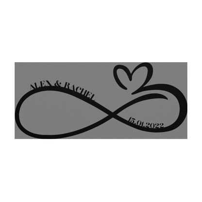 Custom Infinity Heart Sign, Couples Ornament, Valentines Day Gift for Couples, Gift from Groom to Bride, Custom Couples Gift