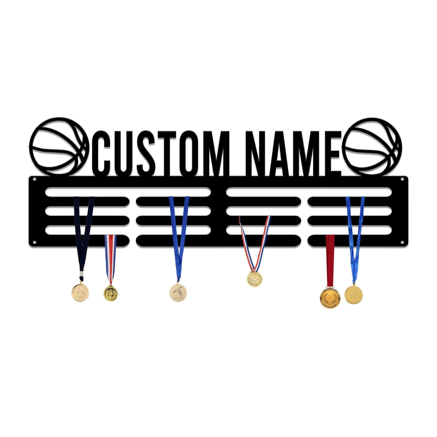 Custom Name Basketball Medal Hanger with Led Light, Medal Holder Display Rack for Awards and Ribbons, Tiered Award Rack, Sports Medal Hanger