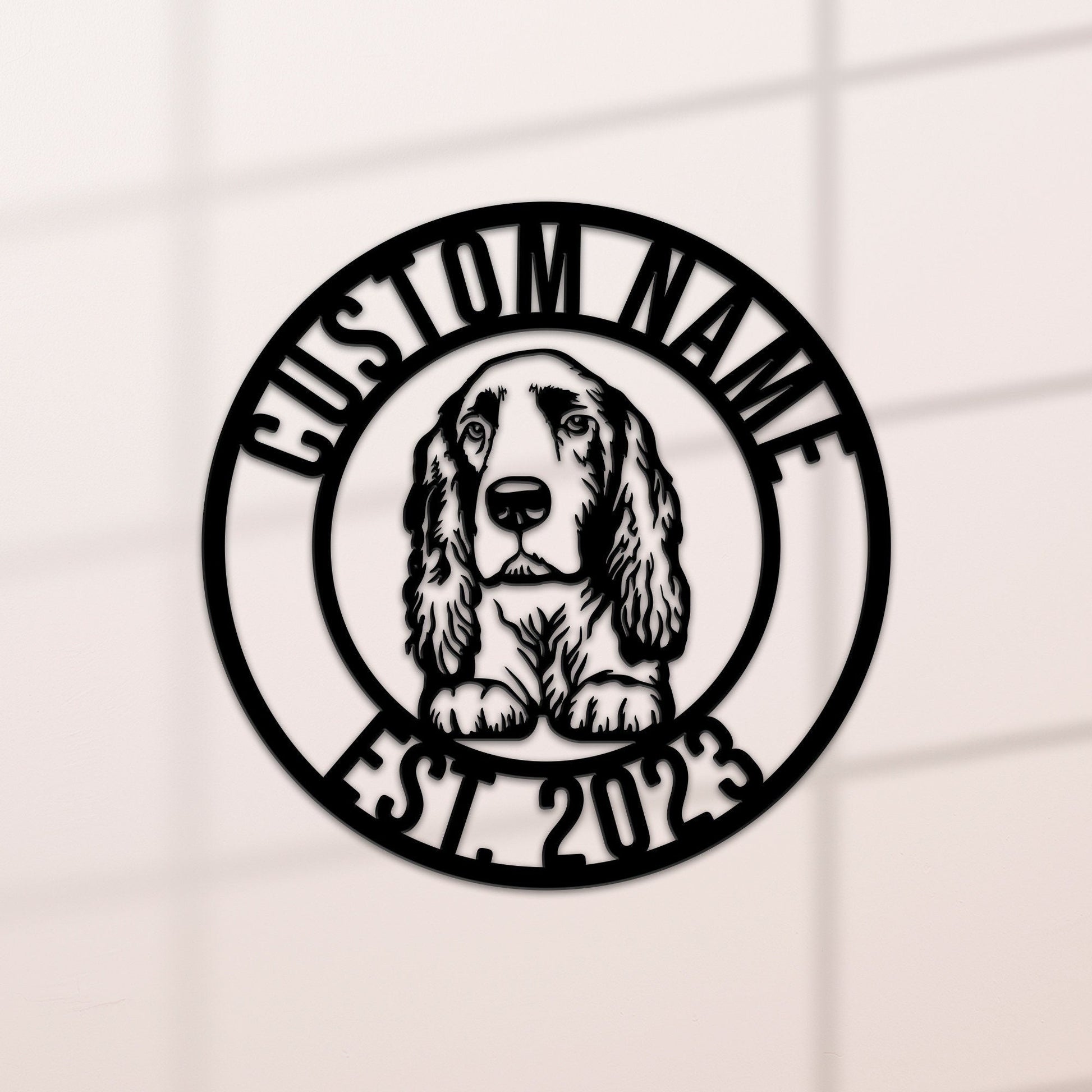 Custom Field Spaniel Dog Metal Sign with Led Light, Field Spaniel Decor, Dog Metal Wall Art, Dog Owner Gift, Dog Welcome Sign, Dog Name Sign