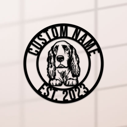 Custom Field Spaniel Dog Metal Sign with Led Light, Field Spaniel Decor, Dog Metal Wall Art, Dog Owner Gift, Dog Welcome Sign, Dog Name Sign