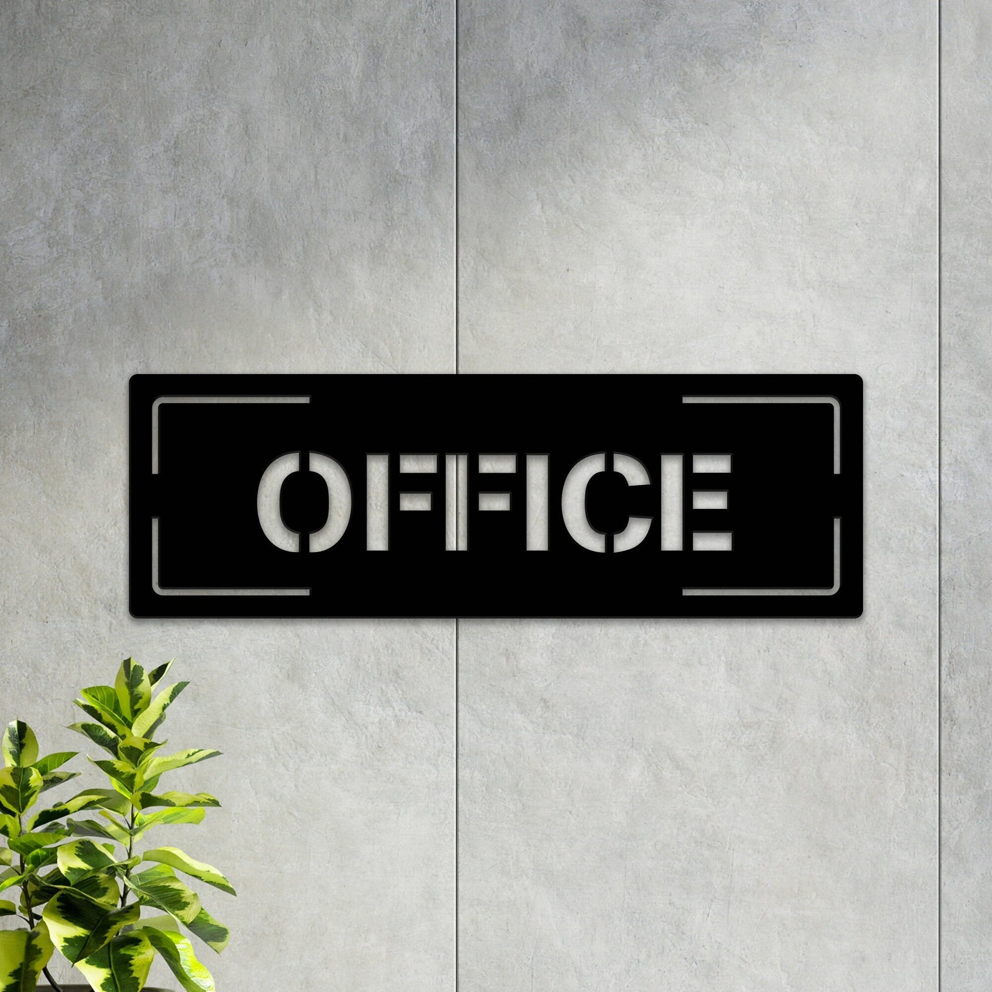 Custom Modern Office Sign With Led Lights, Personalized Text Door Sign, Custom Room Sign, Office Metal Wall Art, Business Gift, Xmas Gift