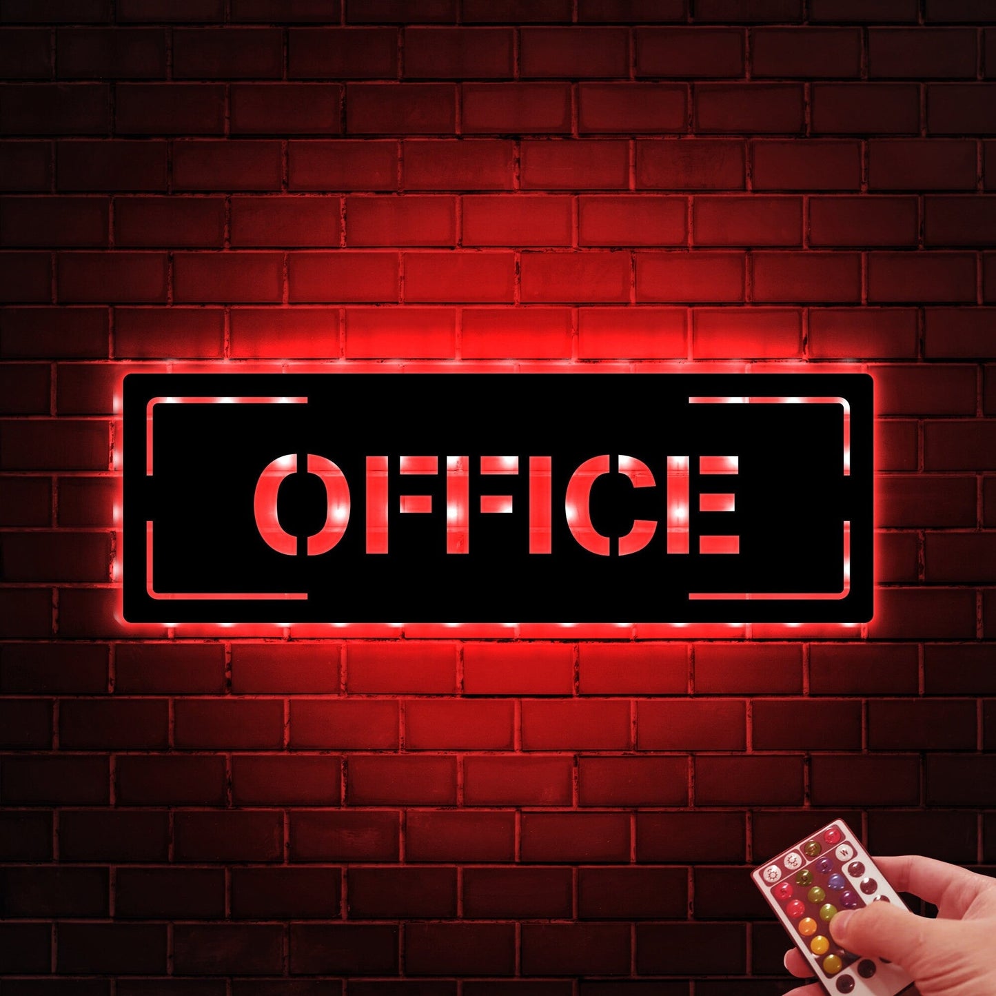 Custom Modern Office Sign With Led Lights, Personalized Text Door Sign, Custom Room Sign, Office Metal Wall Art, Business Gift, Xmas Gift