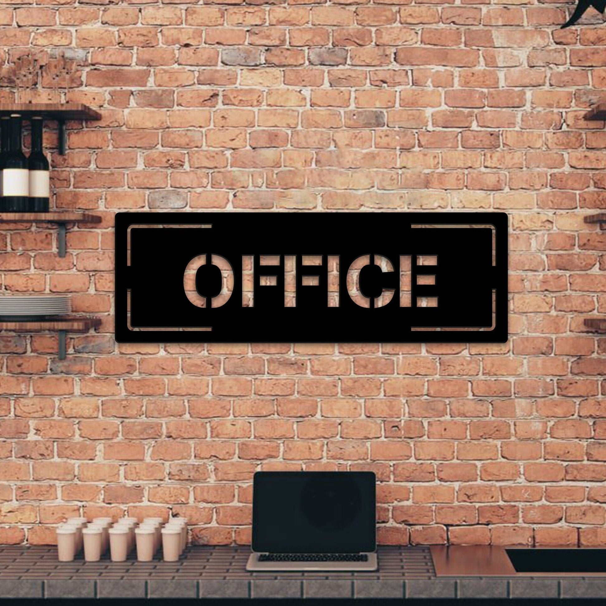 Custom Modern Office Sign With Led Lights, Personalized Text Door Sign, Custom Room Sign, Office Metal Wall Art, Business Gift, Xmas Gift