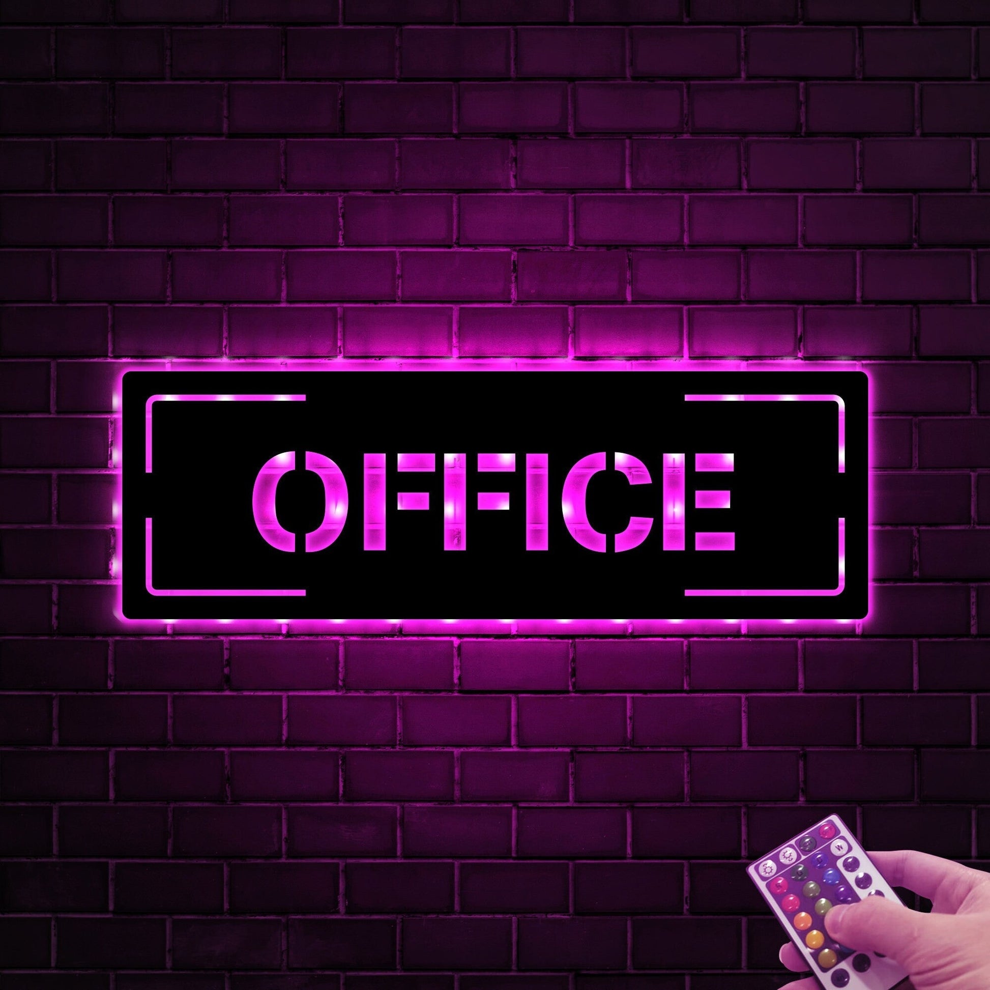 Custom Modern Office Sign With Led Lights, Personalized Text Door Sign, Custom Room Sign, Office Metal Wall Art, Business Gift, Xmas Gift