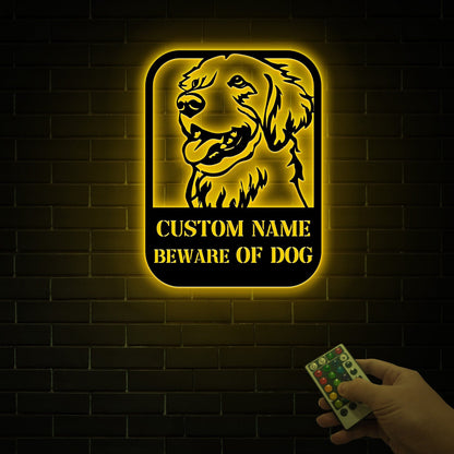 Custom Beware of Dog Sign Labrador Retriever, Dog Warning Sign, Caution Sign, Gate Sign, Metal Labrador Retriever Gifts, Dog Wall Decor