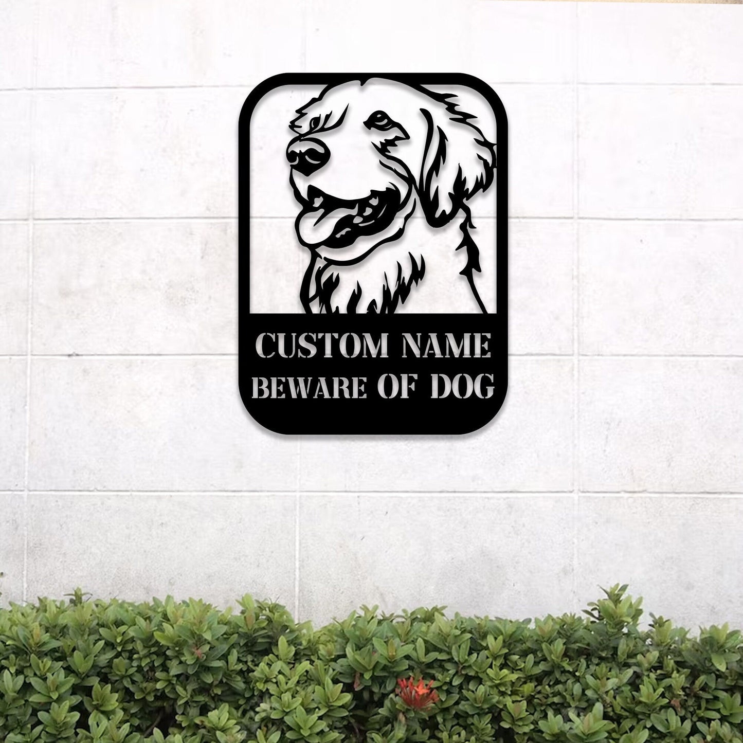 Custom Beware of Dog Sign Labrador Retriever, Dog Warning Sign, Caution Sign, Gate Sign, Metal Labrador Retriever Gifts, Dog Wall Decor