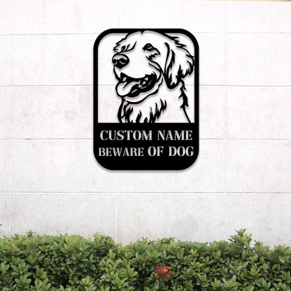 Custom Beware of Dog Sign Labrador Retriever, Dog Warning Sign, Caution Sign, Gate Sign, Metal Labrador Retriever Gifts, Dog Wall Decor