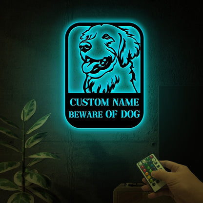 Custom Beware of Dog Sign Labrador Retriever, Dog Warning Sign, Caution Sign, Gate Sign, Metal Labrador Retriever Gifts, Dog Wall Decor