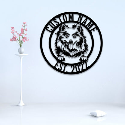 Custom American Eskimo Dog Metal Sign with Led Light, Eskimo Dog Decor, Eskimo Dog Gift, Dog Owner Gift, Dog Warning Sign, Eskimo Lover Gift