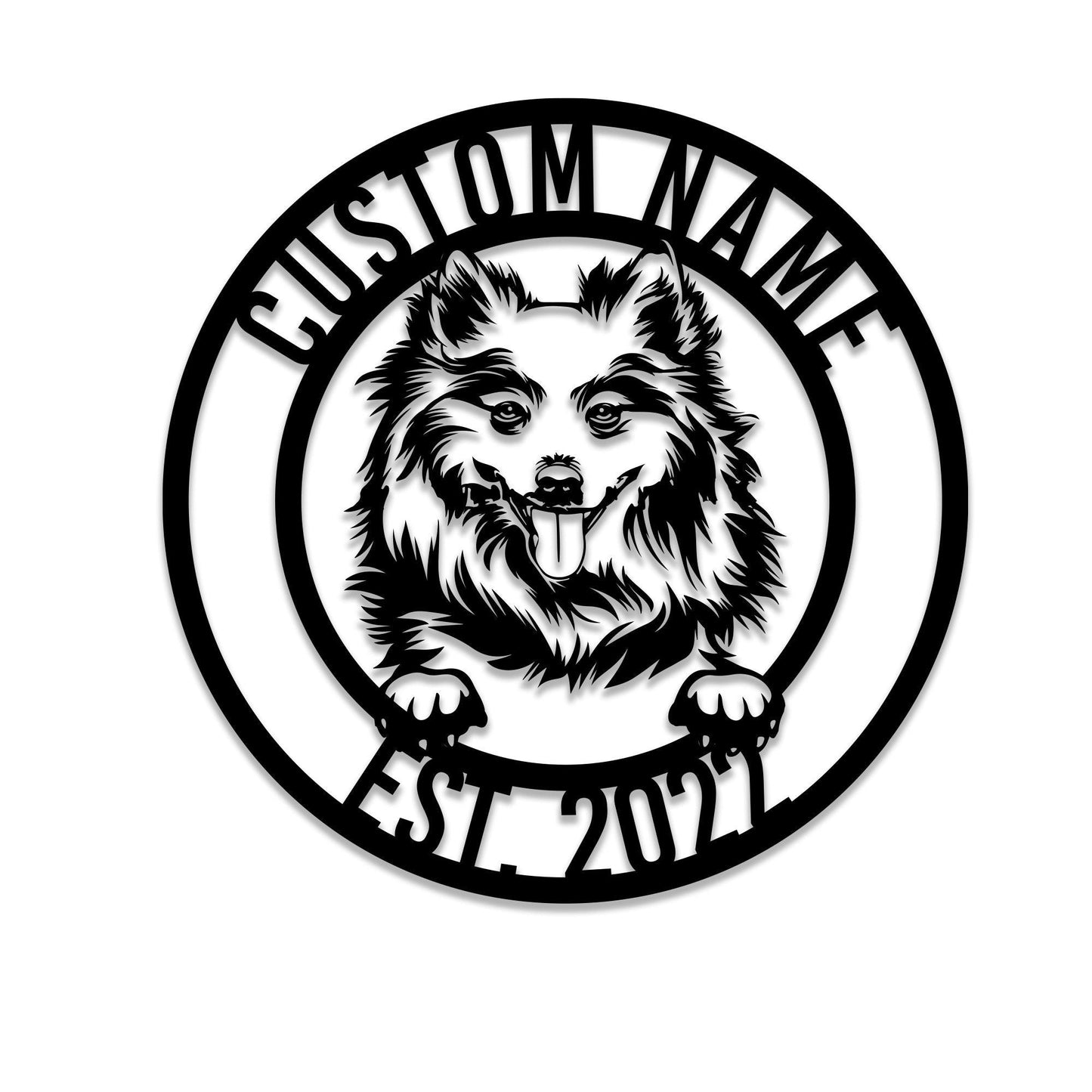 Custom American Eskimo Dog Metal Sign with Led Light, Eskimo Dog Decor, Eskimo Dog Gift, Dog Owner Gift, Dog Warning Sign, Eskimo Lover Gift