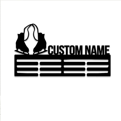 Custom Name Skating Medal Hanger with Led Light, Medal Holder Display Rack for Awards and Ribbons, Tiered Award Rack, Sports Medal Hanger