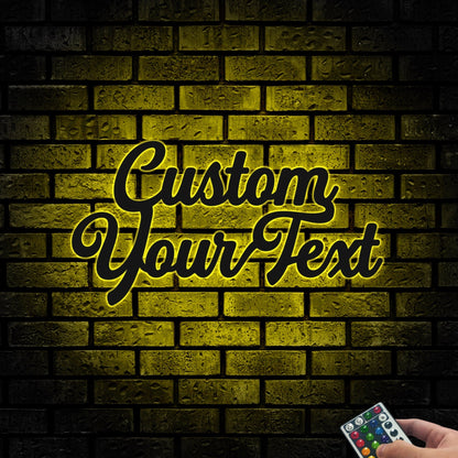 Custom Metal Script Words With Lights, Custom Your Own Words, Personalized Metal Wall Art, Birthday Gifts, Family Gifts, Wall Decorations