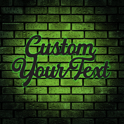 Custom Metal Script Words With Lights, Custom Your Own Words, Personalized Metal Wall Art, Birthday Gifts, Family Gifts, Wall Decorations