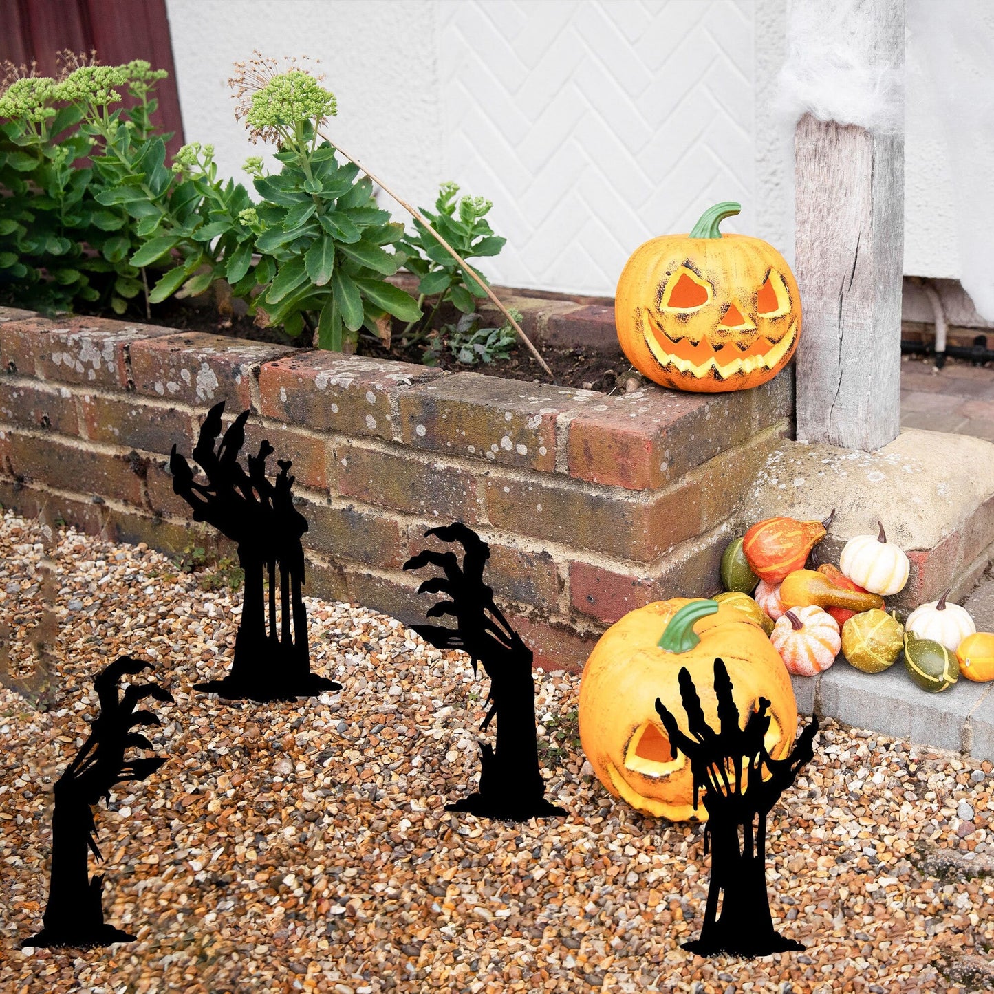 Zombie Hands Halloween Metal Yard Stakes, Halloween Outdoor Decor, Fall Garden Lawn Decor, Spooky Decor, Halloween Garden Signs, Zombie Gift