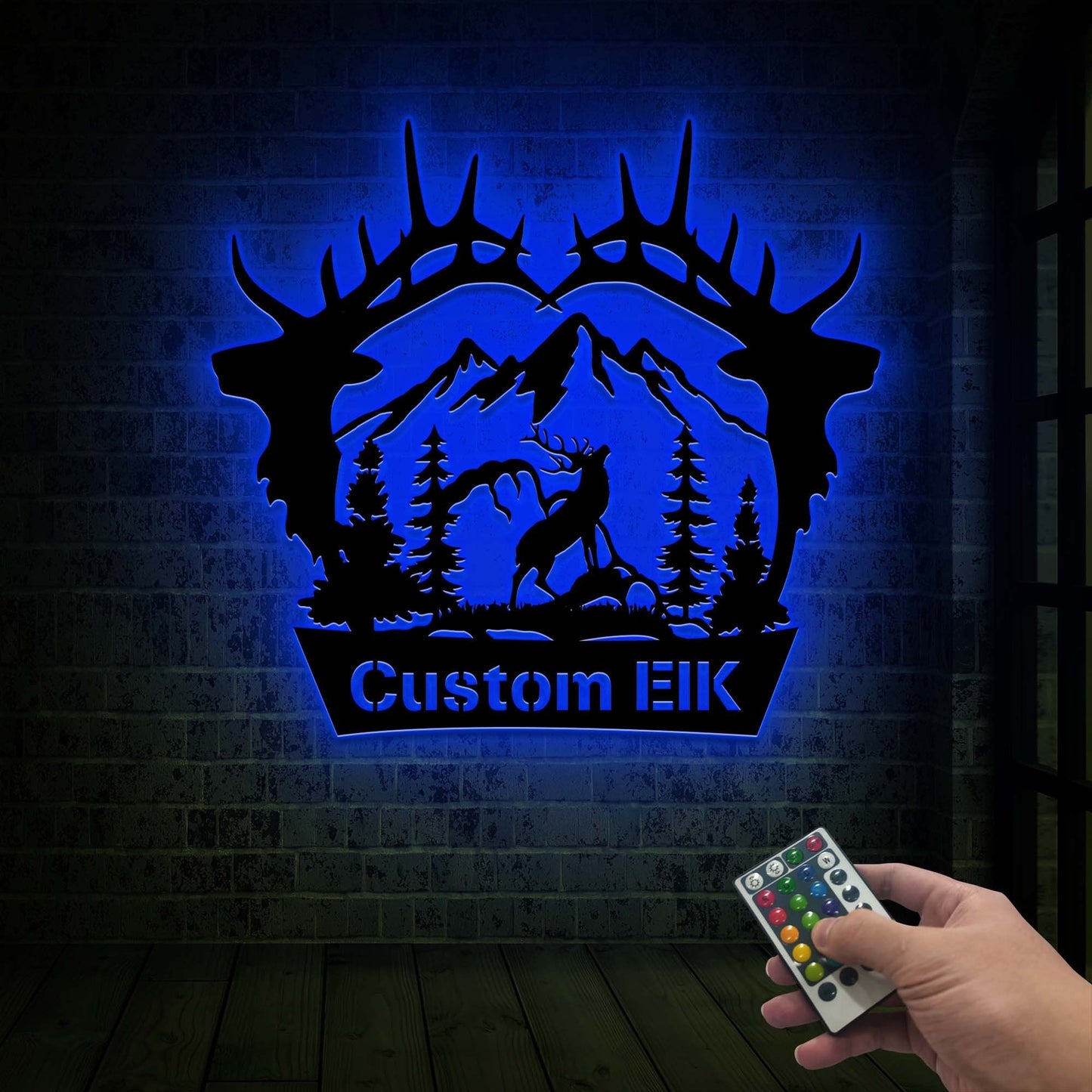 Custom Elk Antler Name Sign with Led Lights, Metal Elk Hunter Gift, Elk Hunting Gifts for Father's Day, Christmas Gift, Elk Home Decor