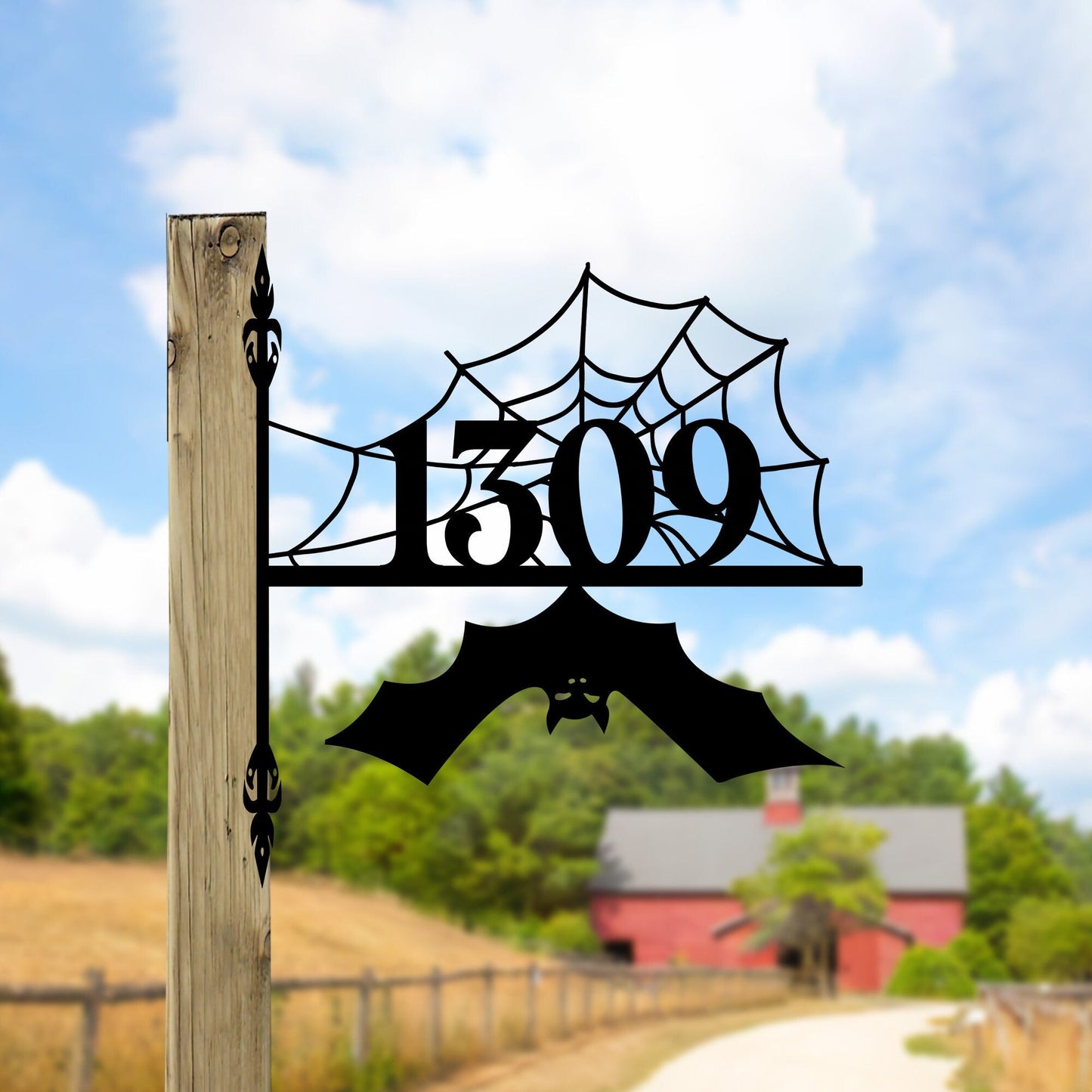 Custom Halloween Address Sign, Unique Halloween Bat Sign, Front Porch Hanging Entryway Hanging, Stainless Steel Modern and Trendy Decoration