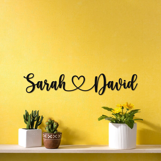 Couples Name with Heart Sign For Wedding, Housewarming Gift, Bridal Shower Gift, Anniversary Gift, Home Sign, Valentines Gift