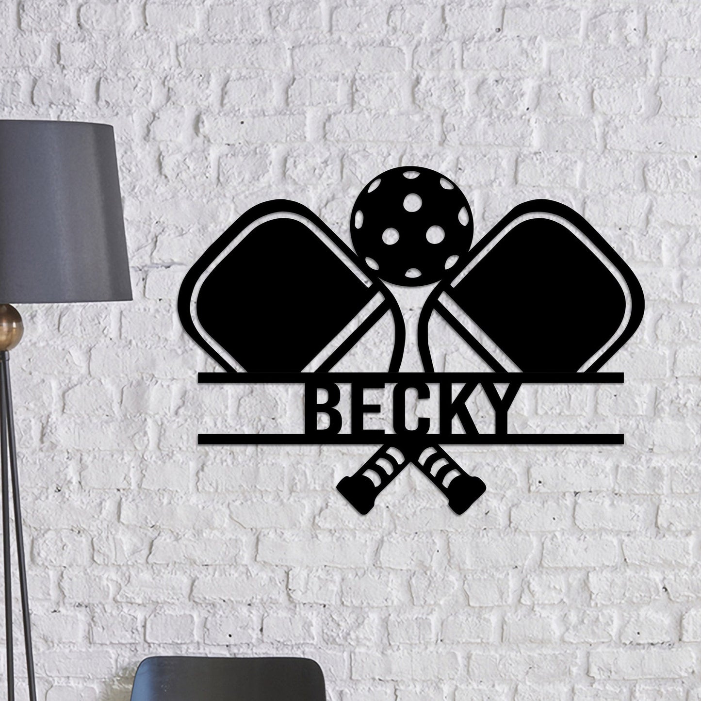 Custom Pickleball Metal Wall Art With Led Lights, Powder Coated Metal Custom Pickleball Sign, Pickleball Lover Gift, Monogram Sign Gift