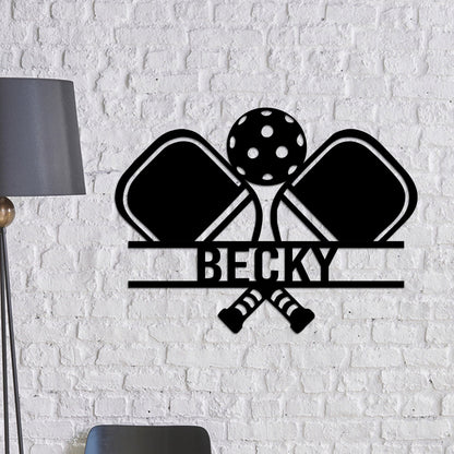 Custom Pickleball Metal Wall Art With Led Lights, Powder Coated Metal Custom Pickleball Sign, Pickleball Lover Gift, Monogram Sign Gift