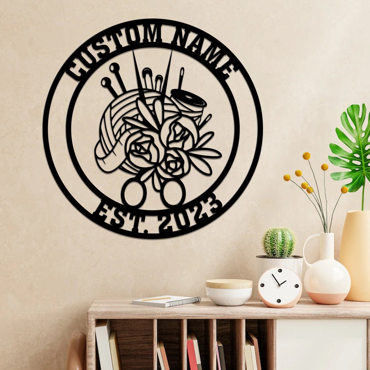 Custom Metal Crochet Sign with Led Light, Crochet Lover Gift, Craft Room Decor, Knitting Metal Wall Art, Ball Yarn Sign Crochet Crafter Gift