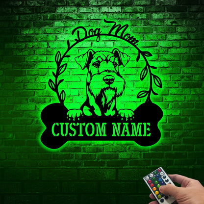 Custom Airedale Terrier Dog Metal Wall with Led Lights, Dog Lover Gift, Dog Welcome Sign, Dog Owner Gift, Dog Name Sign, Metal Dog Decor