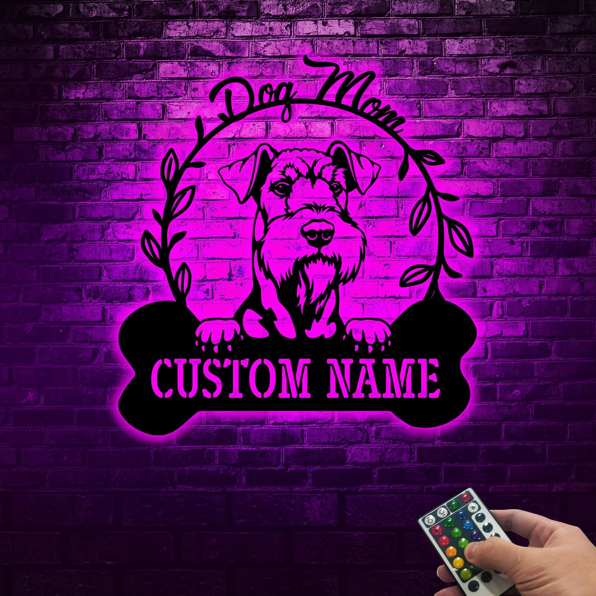 Custom Airedale Terrier Dog Metal Wall with Led Lights, Dog Lover Gift, Dog Welcome Sign, Dog Owner Gift, Dog Name Sign, Metal Dog Decor