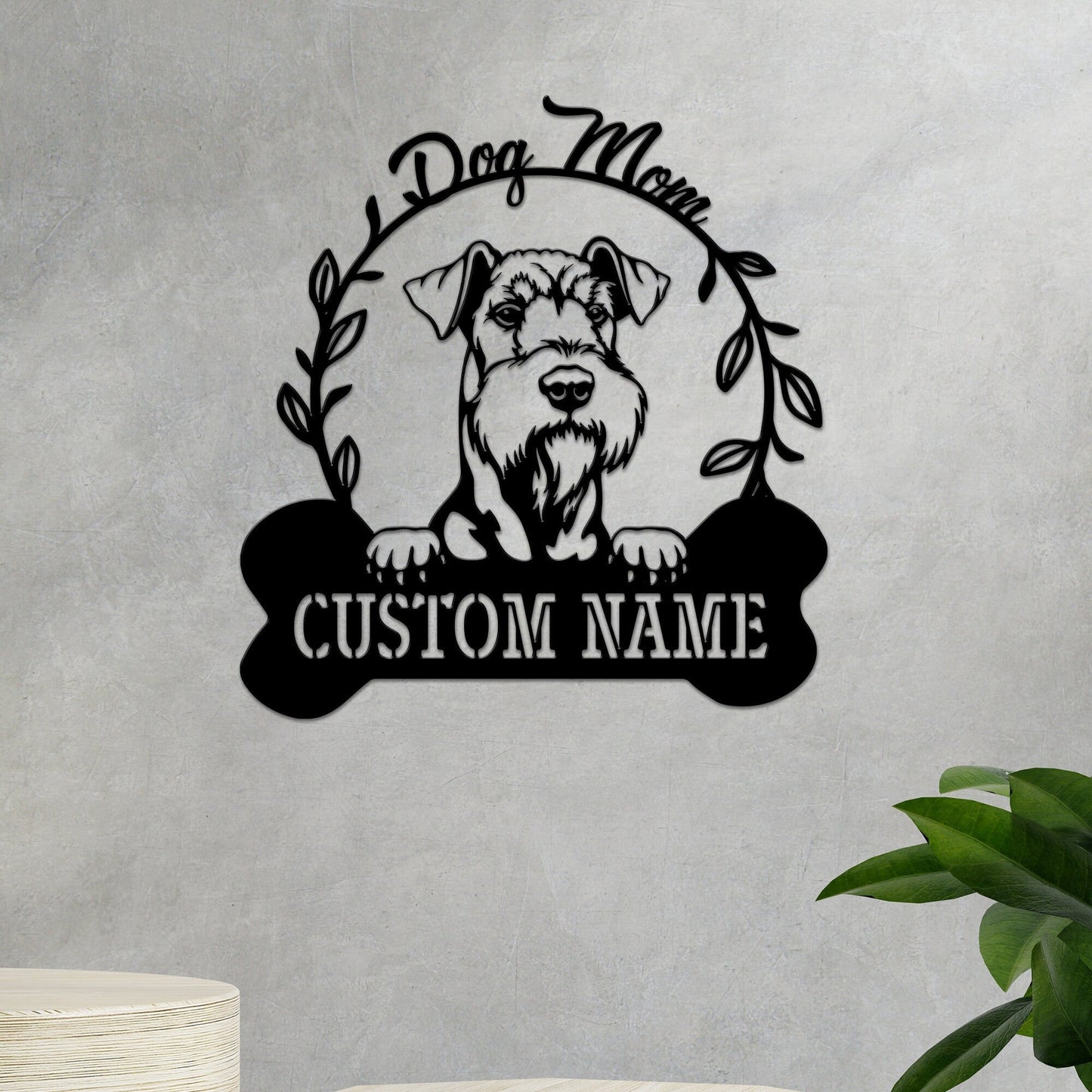 Custom Airedale Terrier Dog Metal Wall with Led Lights, Dog Lover Gift, Dog Welcome Sign, Dog Owner Gift, Dog Name Sign, Metal Dog Decor