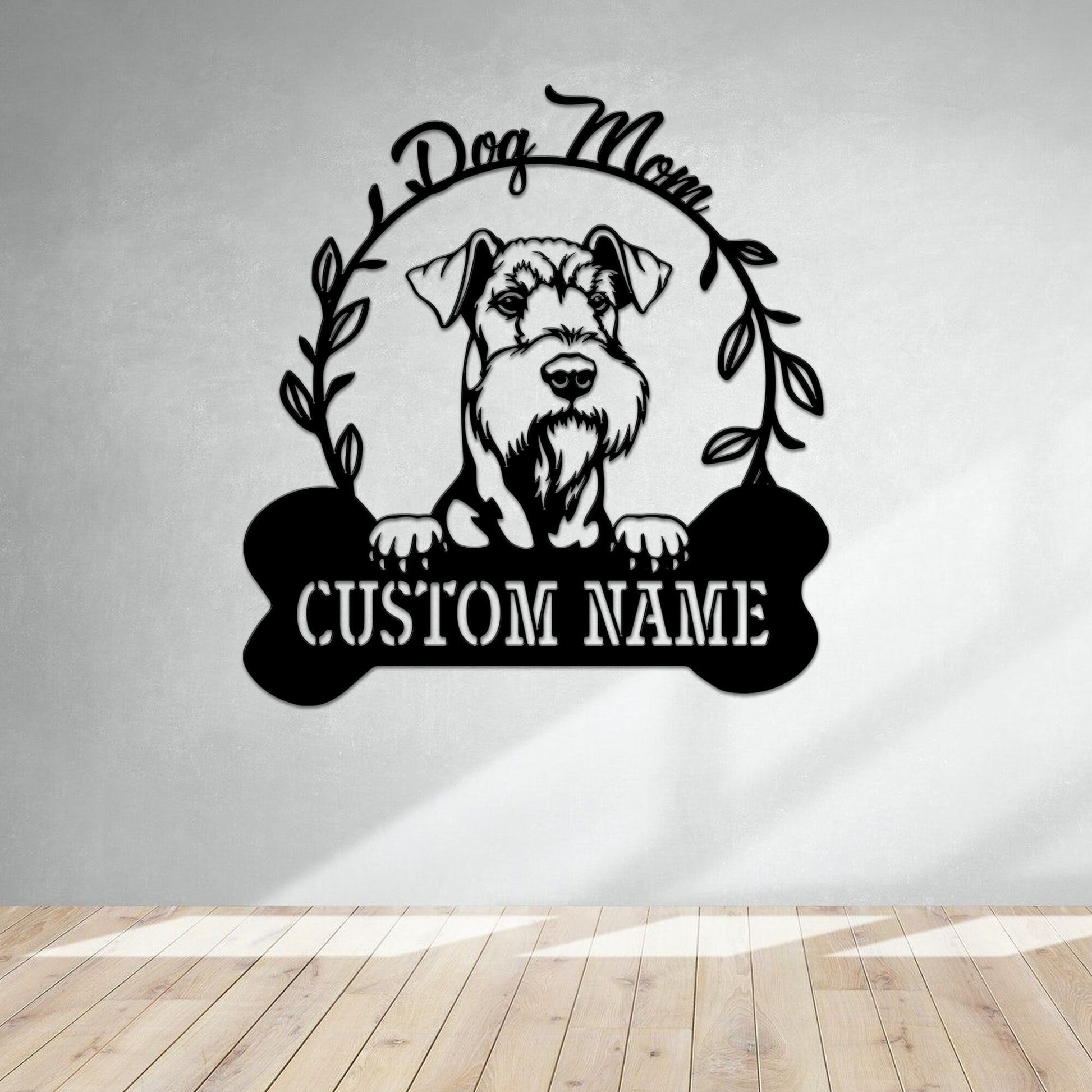 Custom Airedale Terrier Dog Metal Wall with Led Lights, Dog Lover Gift, Dog Welcome Sign, Dog Owner Gift, Dog Name Sign, Metal Dog Decor