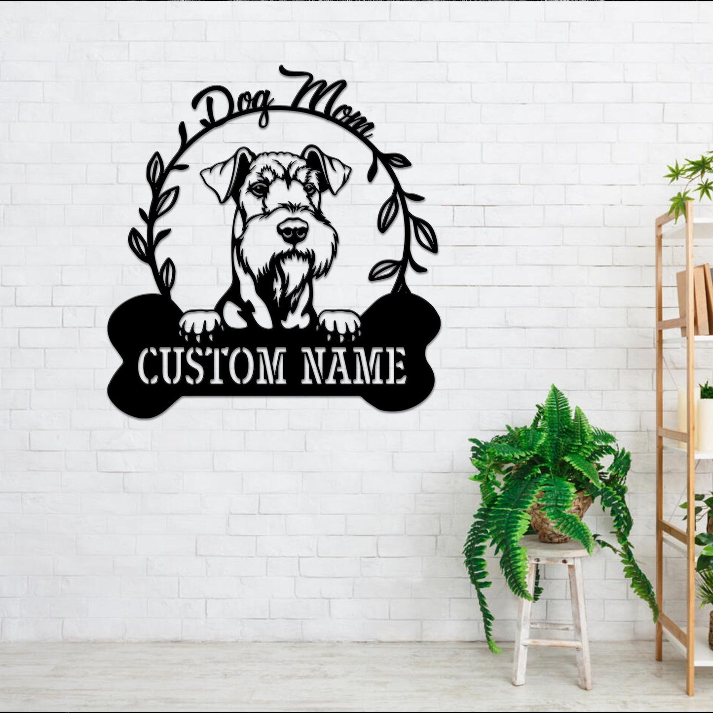 Custom Airedale Terrier Dog Metal Wall with Led Lights, Dog Lover Gift, Dog Welcome Sign, Dog Owner Gift, Dog Name Sign, Metal Dog Decor