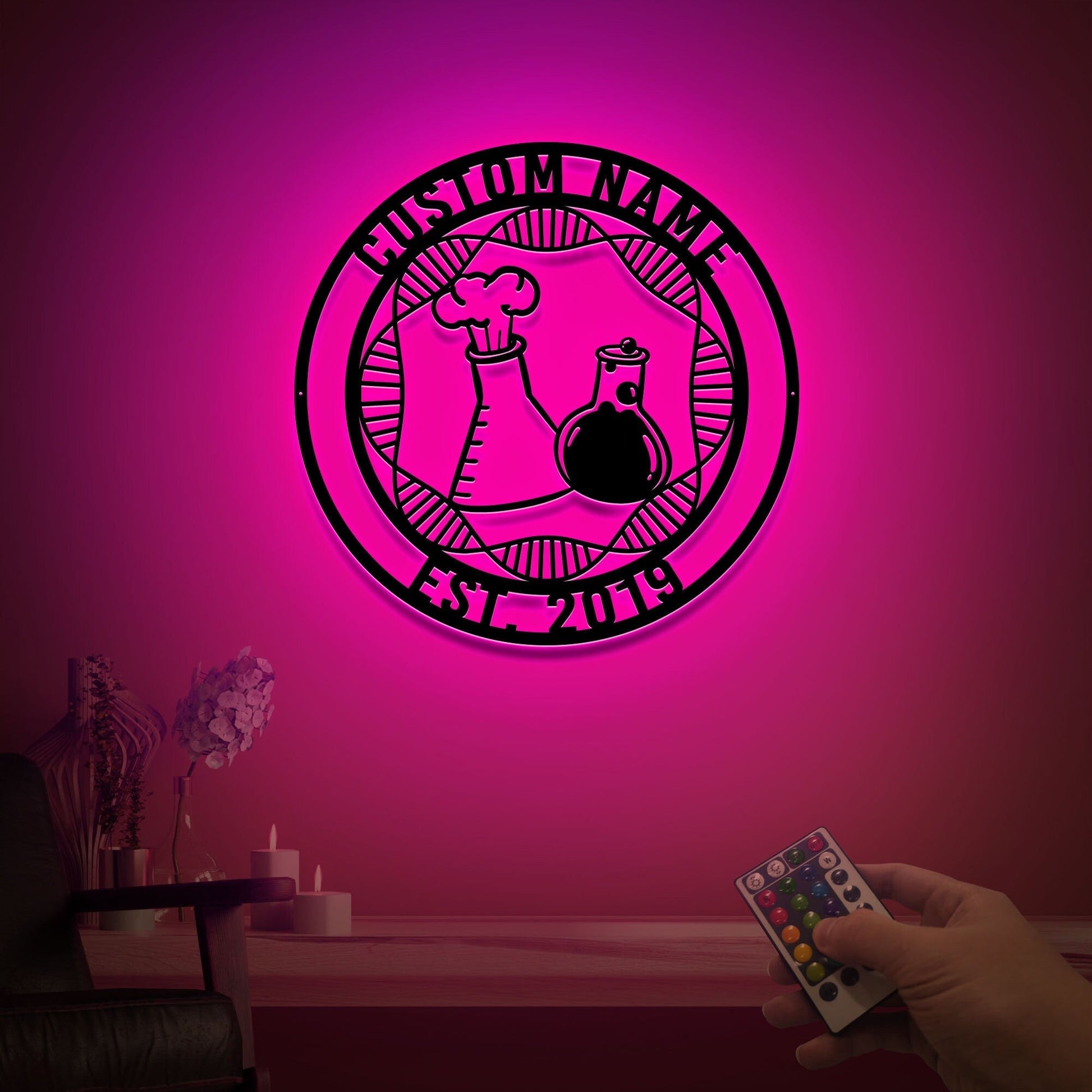 Custom Metal Scientist Sign with Led Light, Chemist Gift, Science Lab Sign, Laboratory Decor, Scientist Room Decor, Science Teacher Gift