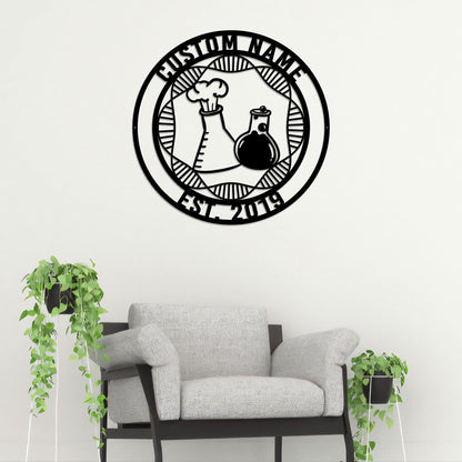 Custom Metal Scientist Sign with Led Light, Chemist Gift, Science Lab Sign, Laboratory Decor, Scientist Room Decor, Science Teacher Gift