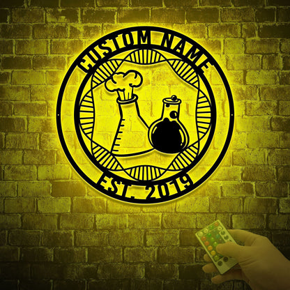 Custom Metal Scientist Sign with Led Light, Chemist Gift, Science Lab Sign, Laboratory Decor, Scientist Room Decor, Science Teacher Gift